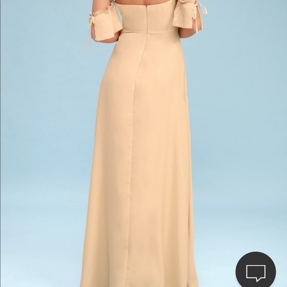 Hallie Nude Off-the-Shoulder Maxi Dress - Picture 2 of 3